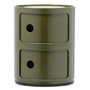 Kartell Componibili Kast Nachtkastje Medium (2 Comp.)&Oslash;32 Groen