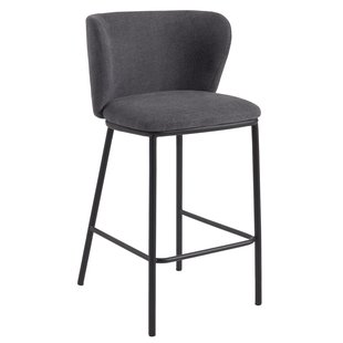 Kave Home Ciselia Barkruk 65 Chenille Donkergrijs Kave Home Ciselia Barkruk 65 Chenille Donkergrijs