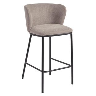 Kave Home Ciselia Barkruk 65 Chenille Lichtbruin