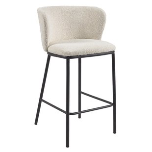Kave Home Ciselia Barkruk 65 Schapenvacht Wit Kave Home Ciselia Barkruk 65 Schapenvacht Wit