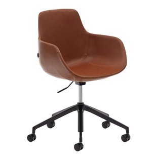 Kave Home Tissiana Bureaustoel Bruin Leer Kave Home Tissiana Bureaustoel Bruin Leer
