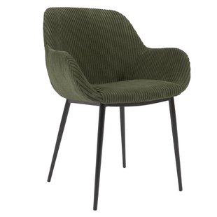 Kave Home Konna Eetkamerstoel Corduroy Dark Green