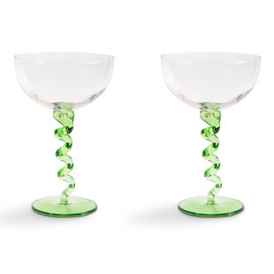 &amp;klevering Spiral Coupe Champagneglazen Set Van 2 Groen