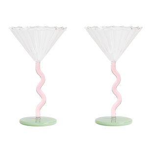 &amp;klevering Curve Coupe Champagneglazen Set Van 2 Roze