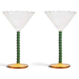 &klevering Perle Coupe Champagneglazen Set Van 2 Groen &klevering Perle Coupe Champagneglazen Set Van 2 Groen