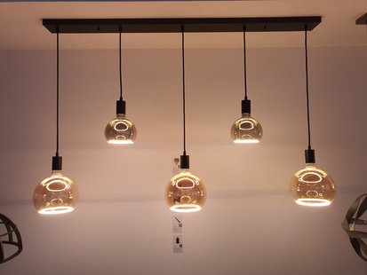 Lichtkoning Ensemble - hanglamp 5L - 130 x 10 x 150 cm - zwart