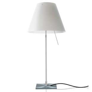Luceplan Costanza Tafellamp Telescopisch Met Schakelaar Aluminium/wit