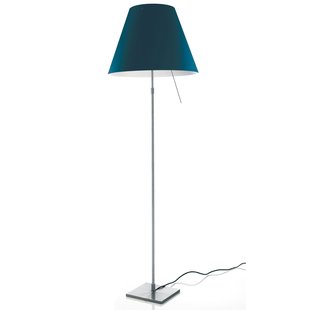 Luceplan Costanza Vloerlamp Telescopisch Met Dimmer Aluminium/Petroleum Blue