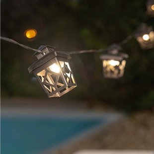 New Garden Chelsea - lichtslinger - 8 meter slinger waarvan 3 meter snoer - 10 LED-lampen incl. - IP44 - zwart