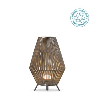 New Garden Conta 70 - buiten vloerlamp/ tafellamp met oplaadbare lichtbron en afstandsbediening - 9W LED incl. - Ø 48 x 72 cm - IP54 - grijs