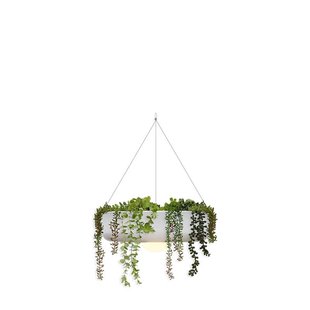 New Garden Elba 39 - oplaadbare hanglamp op afstandsbediening - Ø 39 x 10 cm - dimbare LED incl. - IP54 - wit