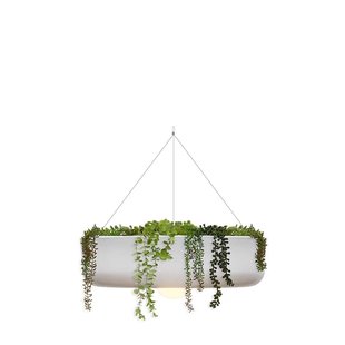 New Garden Elba 59 - oplaadbare hanglamp op afstandsbediening - Ø 59 x 15 cm - dimbare LED incl. - IP54 - wit