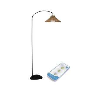 New Garden Niza 165 - vloerlamp met oplaadbare lichtbron en afstandsbediening - 40 x 73 x 167 cm - 9W dimbare LED incl. - IP54 - zwart en bruin
