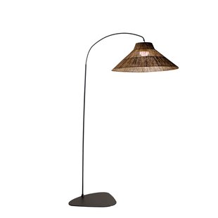 New Garden Niza 230 - vloerlamp met oplaadbare lichtbron en afstandsbediening - 80 x 155 x 230 cm - 9W dimbare LED incl. - IP54 - zwart en bruin