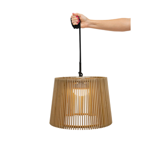 New Garden Okinawa - buiten hanglamp met oplaadbare lichtbron en afstandsbediening - 9W LED incl. - Ø 39 x 300 cm - IP54 - bamboe