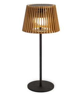 New Garden Okinawa - oplaadbare tafellamp op zonne-energie - Ø16 x 36 cm - 3,5W LED Incl. - IP54 - bamboe