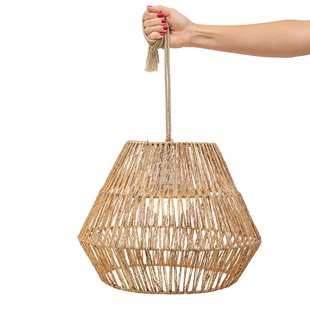 New Garden Sisine - buiten hanglamp met oplaadbare lichtbron en afstandsbediening -  Ø 40 x 300 cm - 9W LED incl. - IP54 - rotan