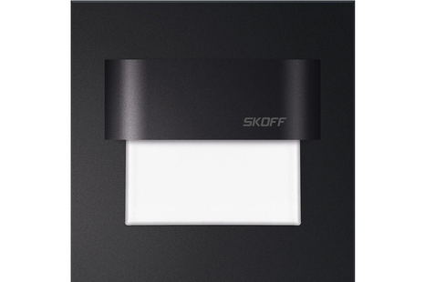 Skoff Tango LED - inbouw wandverlichting - 73 x 73 mm, past in 60 mm inbouwdoos - zwart - 230V - 3000K
