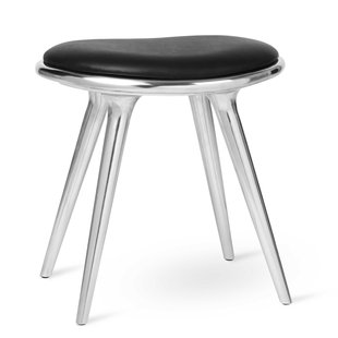 Mater Design Low Stool Kruk Gerecycled Aluminium Zwart Leer