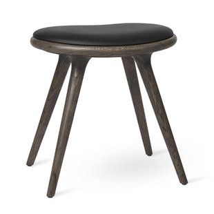 Mater Design Low Stool Kruk Grijs Eik Zwart Leer