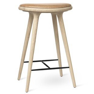 Mater Design High Stool Barkruk 69 Naturel Eiken Naturel Leer