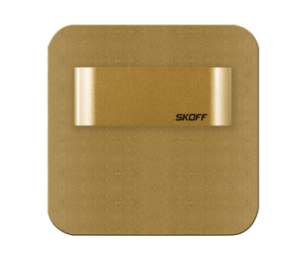 Skoff Salsa Short - inbouw wandverlichting - 73 x 73 mm - 1,8W LED incl. - 230V - goud - 3000K