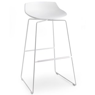 MDF Italia Flow Stool Barkruk 78cm Wit Met Slede Onderstel Wit MDF Italia Flow Stool Barkruk 78cm Wit Met Slede Onderstel Wit