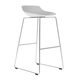 MDF Italia Flow Stool Barkruk 78cm Wit Met Slede Onderstel Chroom