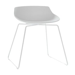 MDF Italia Flow Stool Kruk 44cm Wit Met Slede Onderstel Wit