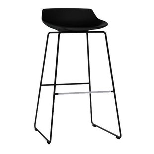 MDF Italia Flow Stool Barkruk 78cm Zwart Met Slede Onderstel Antraciet MDF Italia Flow Stool Barkruk 78cm Zwart Met Slede Onderstel Antraciet