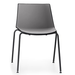 MDF Italia A&iuml;ku Tube Stoel Zwart - Donkergrijs