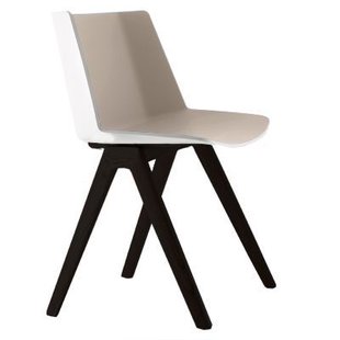 MDF Italia Aïku Wood Stoel Bruin Eiken Onderstel Wit - Dove Grey MDF Italia Aïku Wood Stoel Bruin Eiken Onderstel Wit - Dove Grey