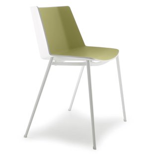 MDF Italia A&iuml;ku Tapered Stoel Wit - Olive Green