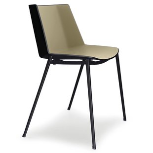 MDF Italia Aïku Tapered Stoel Zwart - Military Green MDF Italia Aïku Tapered Stoel Zwart - Military Green