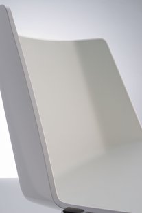 MDF Italia A&iuml;ku Sled Stoel Zonder Armleuning Verchroomd Gloss White - Light Grey