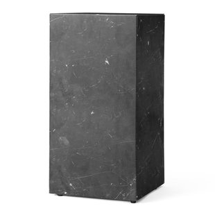 Audo Copenhagen Plinth Tall Bijzettafel 30x30 Marquina Marmer Zwart
