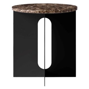 Audo Copenhagen Androgyne Bijzettafel&Oslash;40 Zwart Emperador Marmer Donker