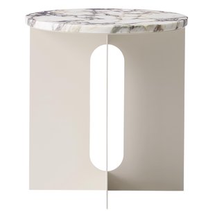 Audo Copenhagen Androgyne Bijzettafel&Oslash;40 Ivoor Calacatta Viola Marmer