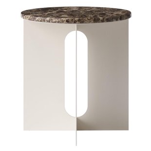 Audo Copenhagen Androgyne Bijzettafel&Oslash;40 Ivoor Emperador Marmer