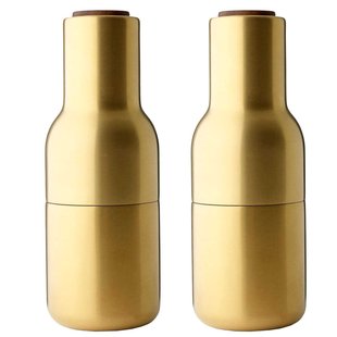Audo Copenhagen Bottle Grinder Peper- En Zoutmolen Brushed Brass Walnoot