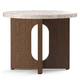 Audo Copenhagen Androgyne Bijzettafel&Oslash;50 Donker Eiken Kunis Breccia Steen
