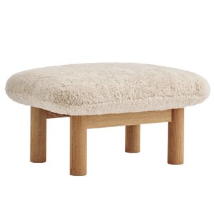 Audo Copenhagen Brasilia Voetenbank Naturel Eiken Sheepskin Naturel