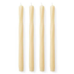 Audo Copenhagen Twist Tapered Kaarsen H30 Set Van 4 Ivory