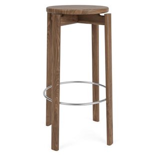 Audo Copenhagen Passage Barkruk H75 Walnoot/roestvrijstaal