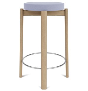 Audo Copenhagen Passage Barkruk H66 Naturel Eiken Vidar Purple 0723/staal