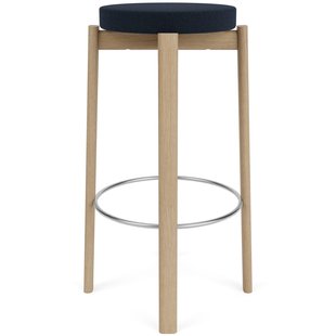 Audo Copenhagen Passage Barkruk H76 Naturel Eiken Vidar Dark Blue 0786/staal