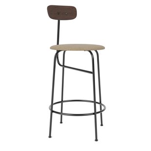 Audo Copenhagen Afteroom Counter Barkruk H92 Zitting Boucl&eacute; 02 Donker Eiken