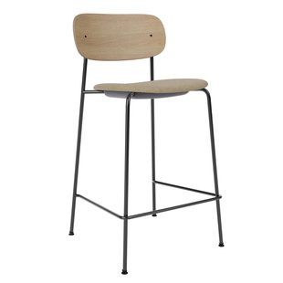 Audo Copenhagen Co Counter Barkruk H97 Zitting Boucl&eacute; 02 Naturel Eiken