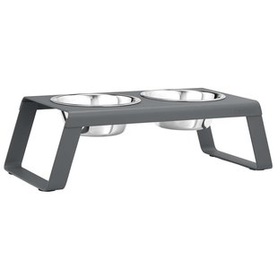 MiaCara Desco Hondenvoerbak Medium Aluminium Grijs