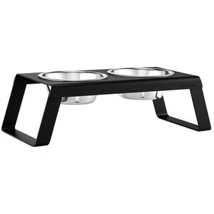 MiaCara Desco Hondenvoerbak Medium Aluminium Zwart